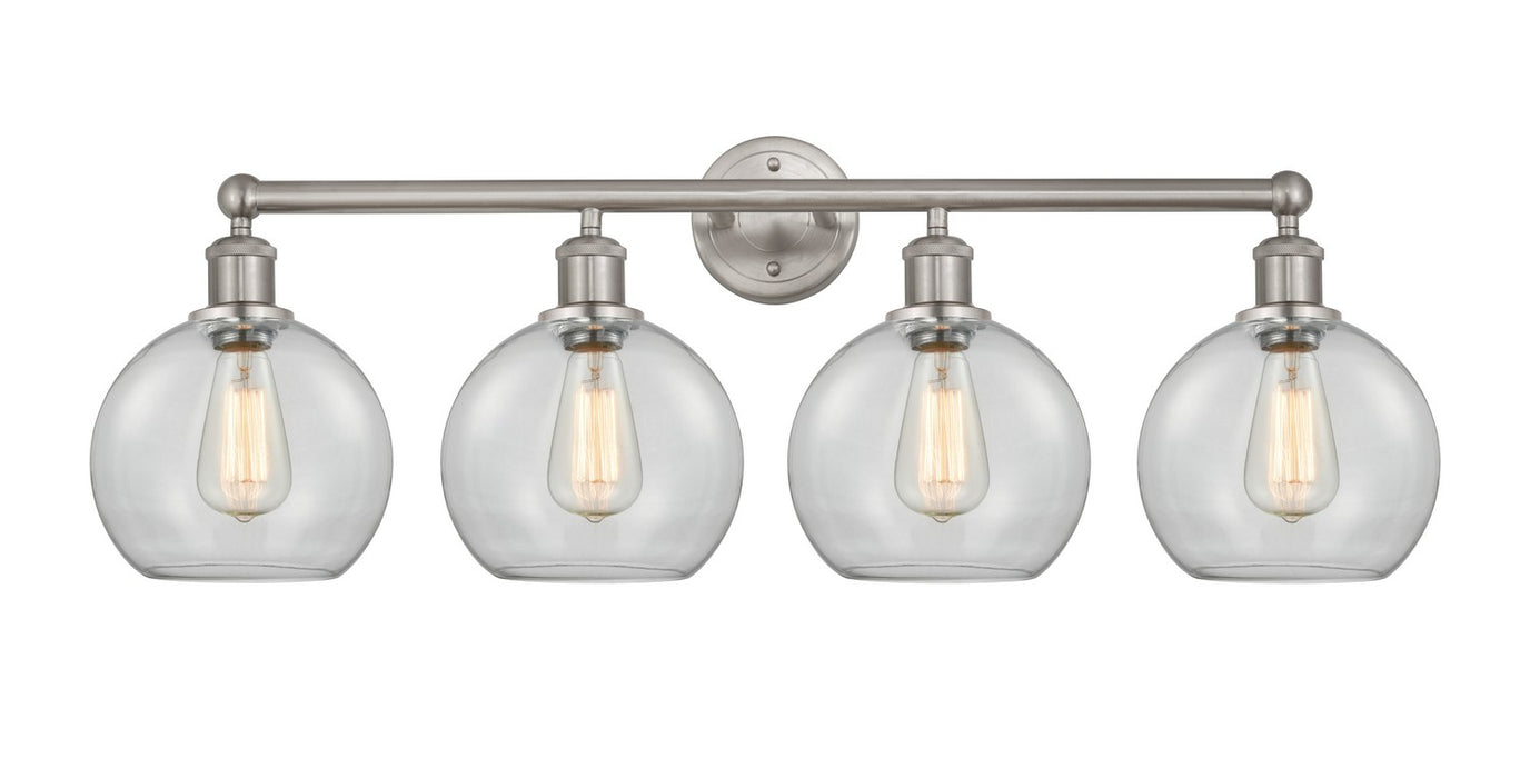 Innovations 616-4W-SN-G122-8 Four Light Bath Vanity, Satin Nickel