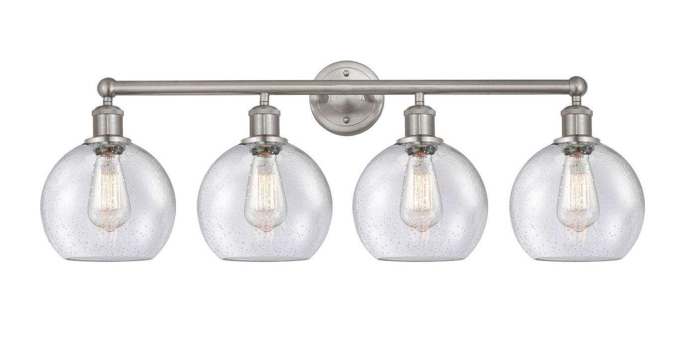 Innovations 616-4W-SN-G124-8 Four Light Bath Vanity, Satin Nickel