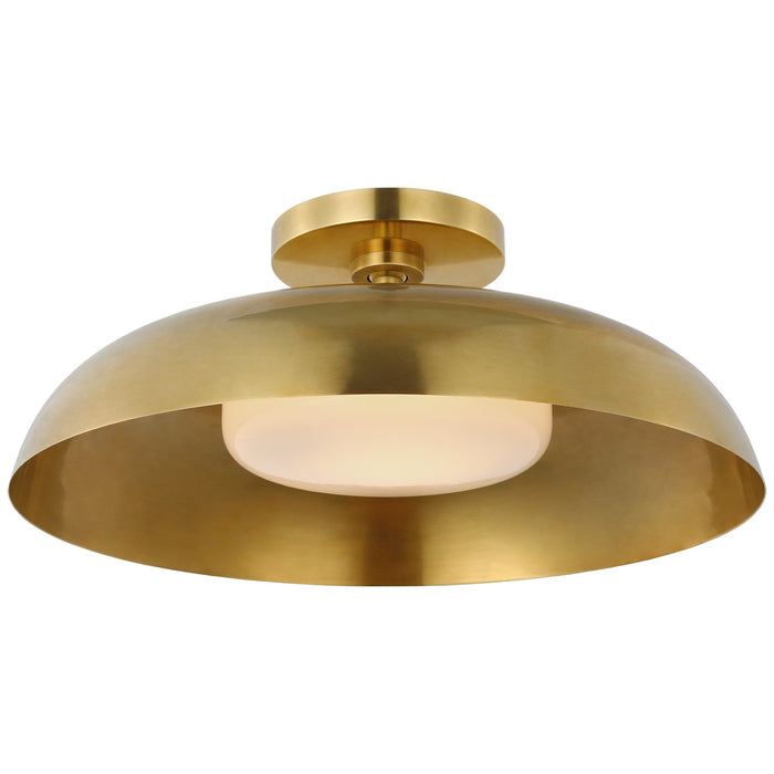 Visual Comfort Signature AL 4040HAB-WG LED Flush Mount, Hand-Rubbed Antique Brass