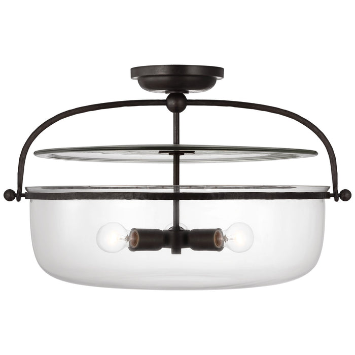 Visual Comfort Signature CHC 4272AI-CG LED Semi-Flush Mount, Aged Iron
