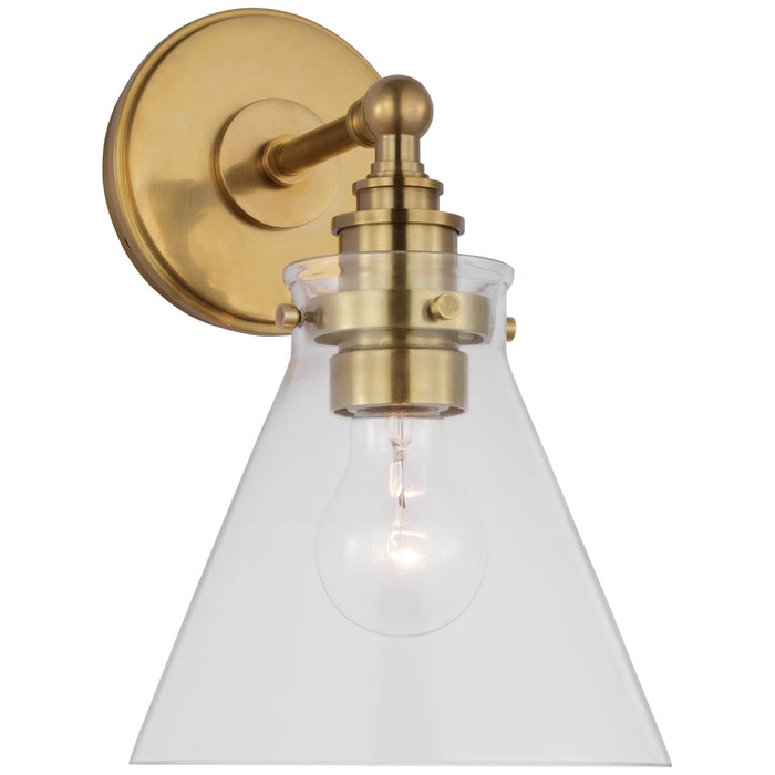 Visual Comfort Signature CHD 2527AB-CG LED Wall Sconce, Antique-Burnished Brass