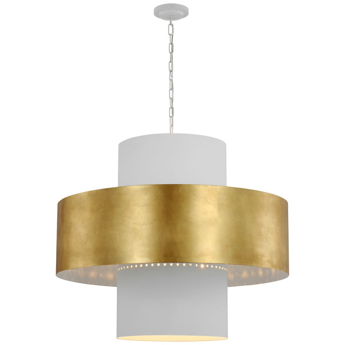 Visual Comfort Signature JN 5333PW/G LED Pendant, Plaster White and Gild