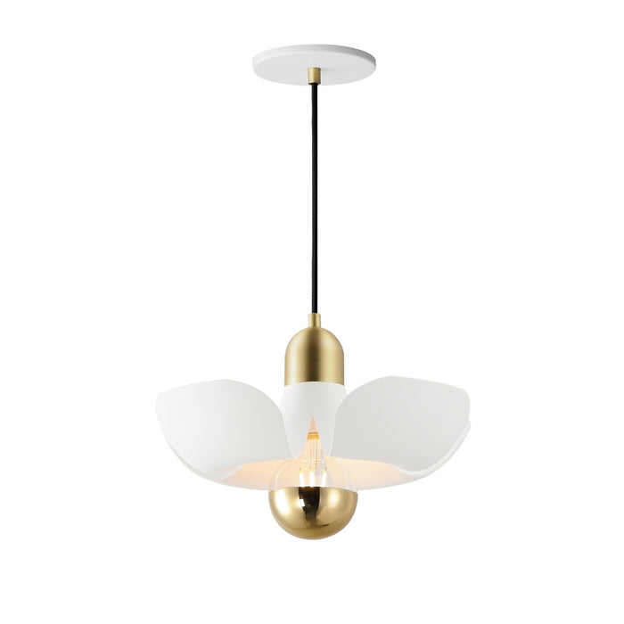 Maxim 11391WTSBR LED Pendant, White/Satin Brass