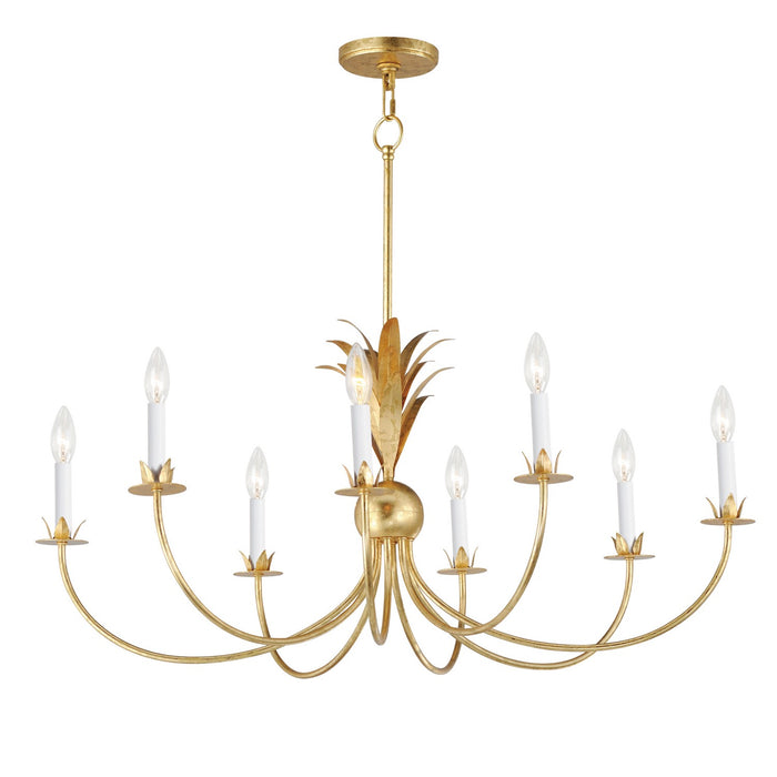 Maxim 2888GL Eight Light Chandelier, Gold Leaf