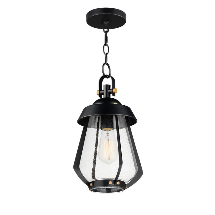 Maxim 30621CDBKAB One Light Outdoor Pendant, Black / Antique Brass