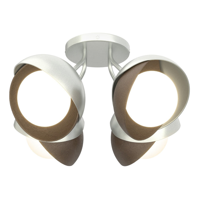 Hubbardton Forge 121376-SKT-82-05-GG0711 Four Light Semi-Flush Mount, Vintage Platinum