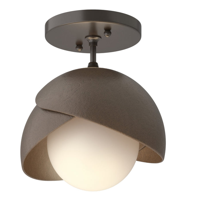 Hubbardton Forge 121377-SKT-14-05-GG0711 One Light Semi-Flush Mount, Oil Rubbed Bronze