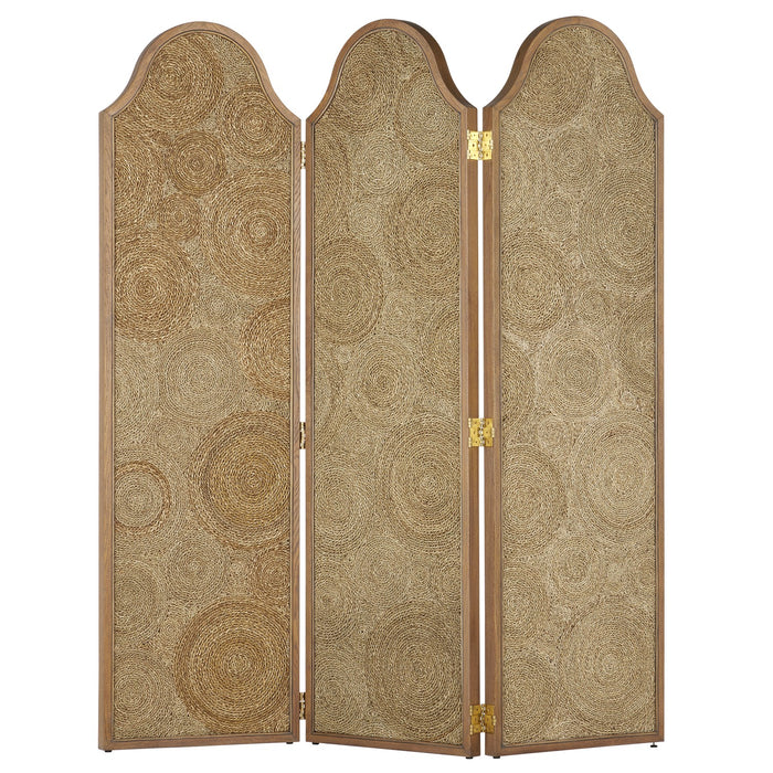 Currey and Company 1000-0141 Screen, Natural/Weathered Oak