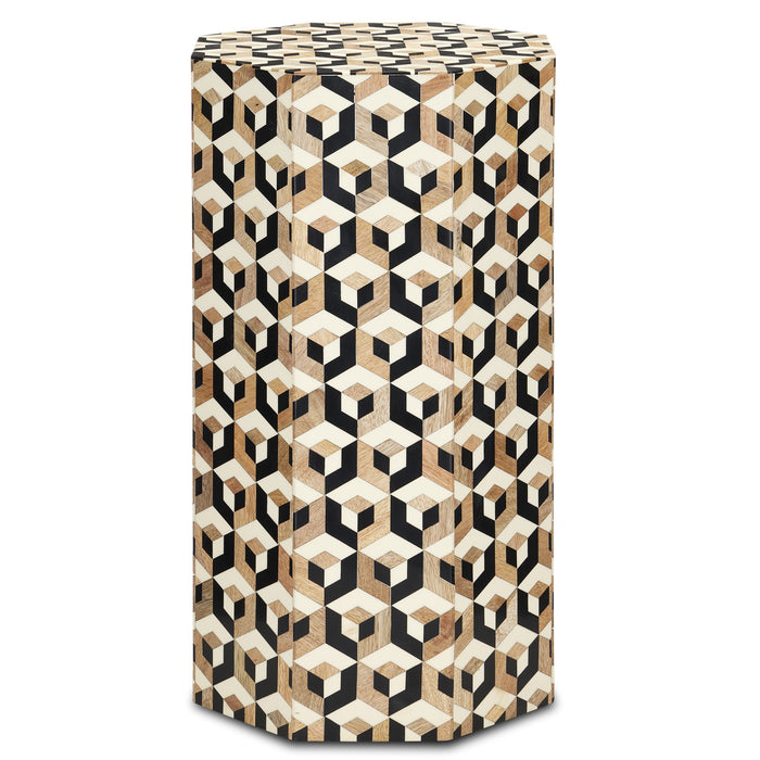 Currey and Company 3000-0239 Accent Table, Natural/White/Black