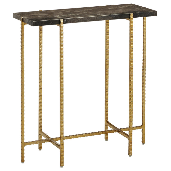 Currey and Company 4000-0172 Side Table, Natural/Gold