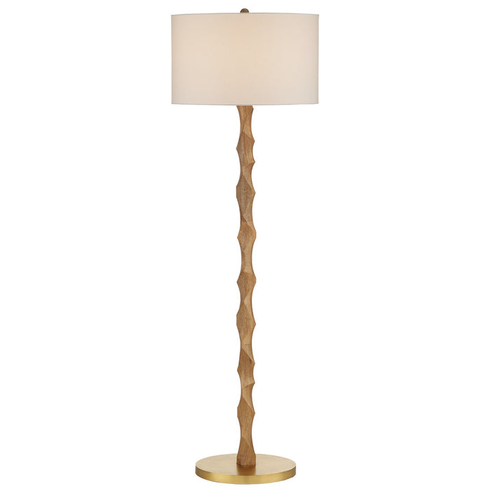Currey and Company 8000-0135 One Light Floor Lamp, Natural/Brass