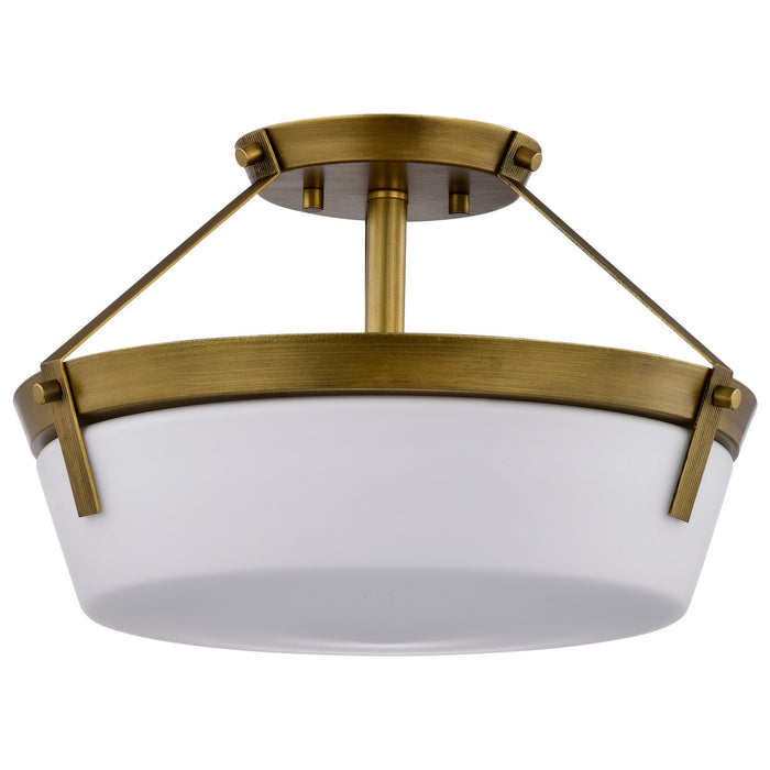 Nuvo Lighting 60-7753 Three Light Semi Flush Mount, Natural Brass