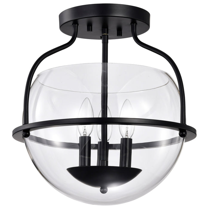 Nuvo Lighting 60-7823 Three Light Semi Flush Mount, Matte Black