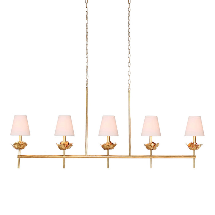 Terracotta Designs H23107-5G Five Light Chandelier, Gold Leaf