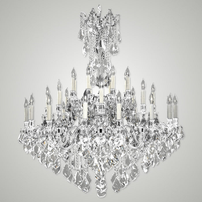 American Brass & Crystal CH9323-A-08G-PI 32 Light Chandelier, Silver