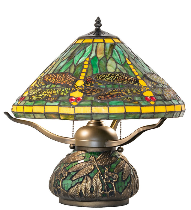 Meyda Tiffany 215818 Two Light Table Lamp, Mahogany Bronze