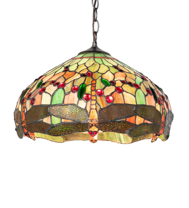 Meyda Tiffany 266547 Three Light Pendant, Mahogany Bronze