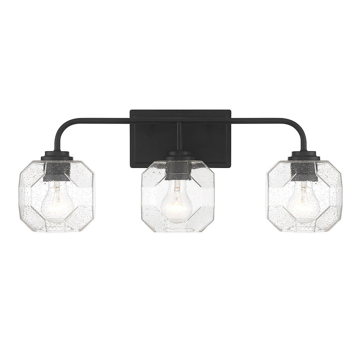 Lighting One E V6-L8-4399-3-BK Three Light Bathroom Vanity, Matte Black