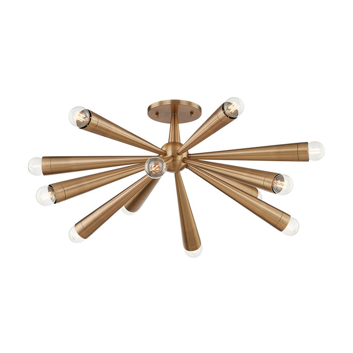 Troy Lighting C1030-PBR 12 Light Semi Flush Mount, Patina Brass