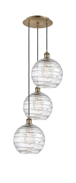 Innovations 113B-3P-AB-G1213-10 Three Light Pendant, Antique Brass