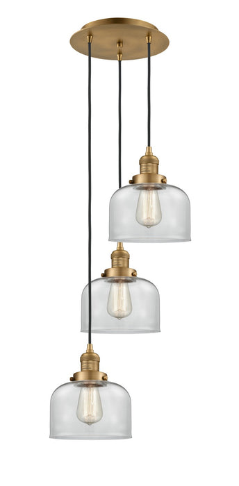 Innovations 113F-3P-BB-G72 Three Light Pendant, Brushed Brass