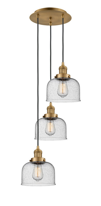 Innovations 113F-3P-BB-G74 Three Light Pendant, Brushed Brass