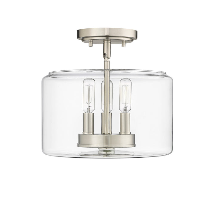 Millennium 46923-BN Three Light Semi-Flush Mount, Brushed Nickel