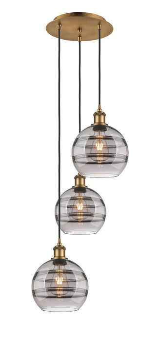 Innovations 113B-3P-BB-G556-8SM Three Light Pendant, Brushed Brass