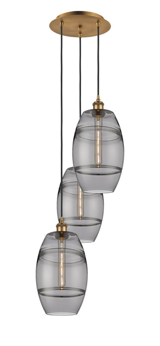 Innovations 113B-3P-BB-G557-8SM Three Light Pendant, Brushed Brass