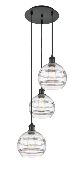 Innovations 113B-3P-BK-G556-8CL Three Light Pendant, Matte Black
