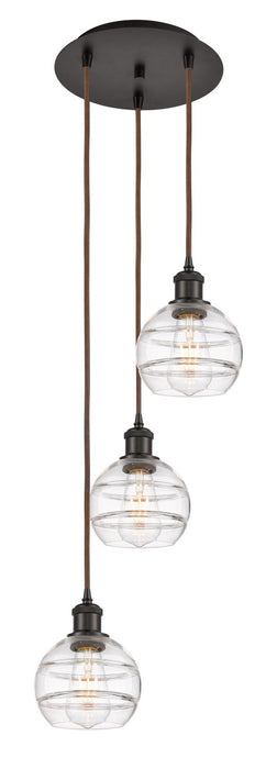 Innovations 113B-3P-OB-G556-6CL Three Light Pendant, Oil Rubbed Bronze