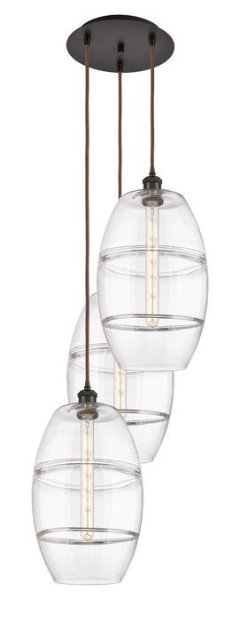 Innovations 113B-3P-OB-G557-10CL Three Light Pendant, Oil Rubbed Bronze