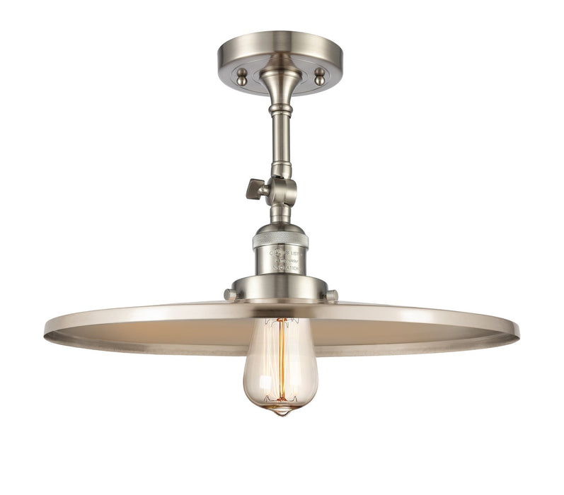 Innovations 201F-SN-MFR-SN-16 One Light Semi-Flush Mount, Brushed Satin Nickel
