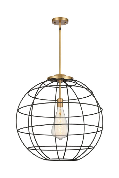 Innovations 221-1S-BB-CE-22-BK One Light Pendant, Brushed Brass