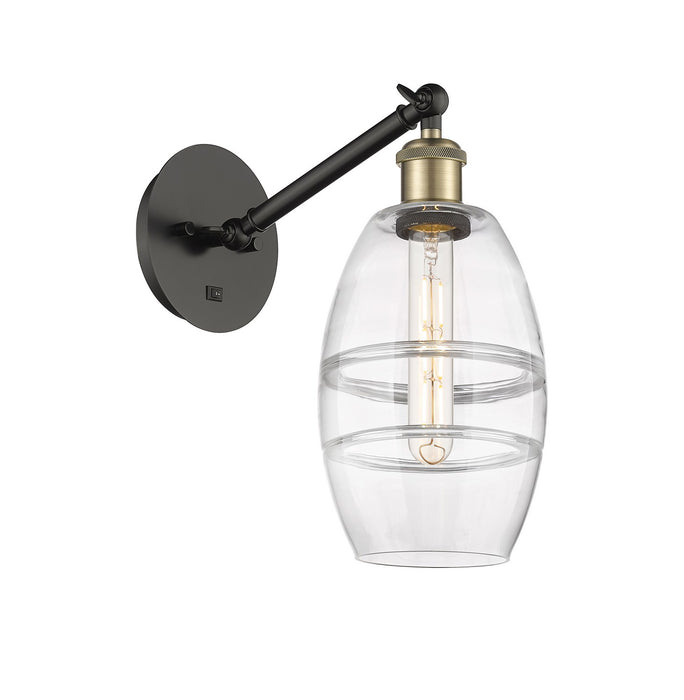 Innovations 317-1W-BAB-G557-6CL One Light Wall Sconce, Black Antique Brass