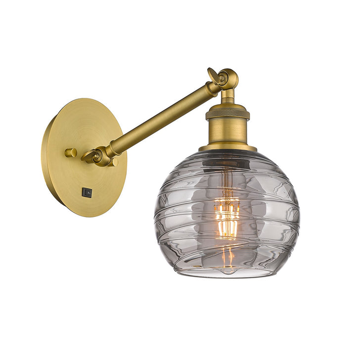 Innovations 317-1W-BB-G1213-6SM One Light Wall Sconce, Brushed Brass