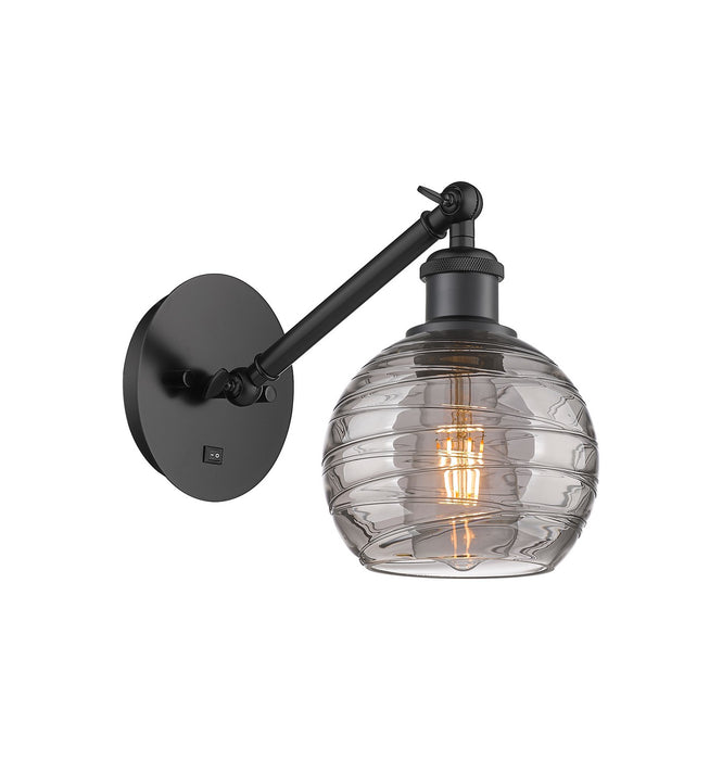 Innovations 317-1W-BK-G1213-6SM One Light Wall Sconce, Matte Black