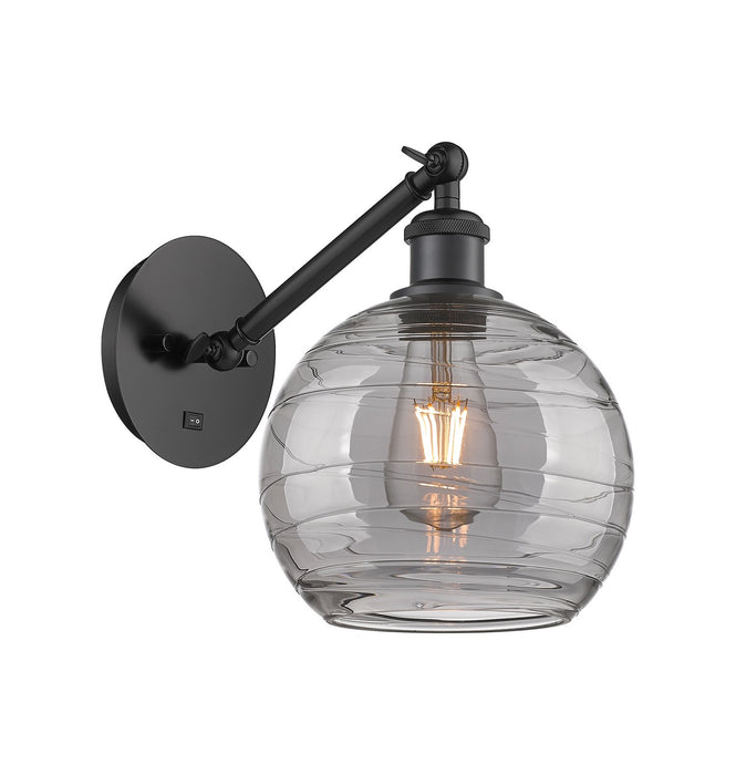 Innovations 317-1W-BK-G1213-8SM One Light Wall Sconce, Matte Black
