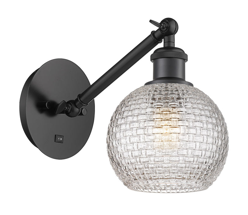 Innovations 317-1W-BK-G122C-6CL One Light Wall Sconce, Matte Black