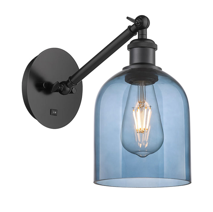 Innovations 317-1W-BK-G558-6BL One Light Wall Sconce, Matte Black