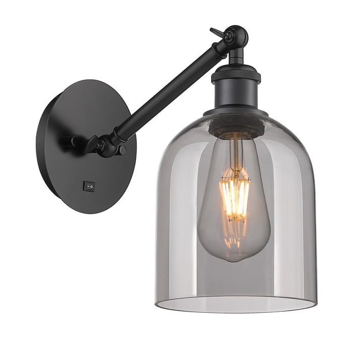 Innovations 317-1W-BK-G558-6SM One Light Wall Sconce, Matte Black