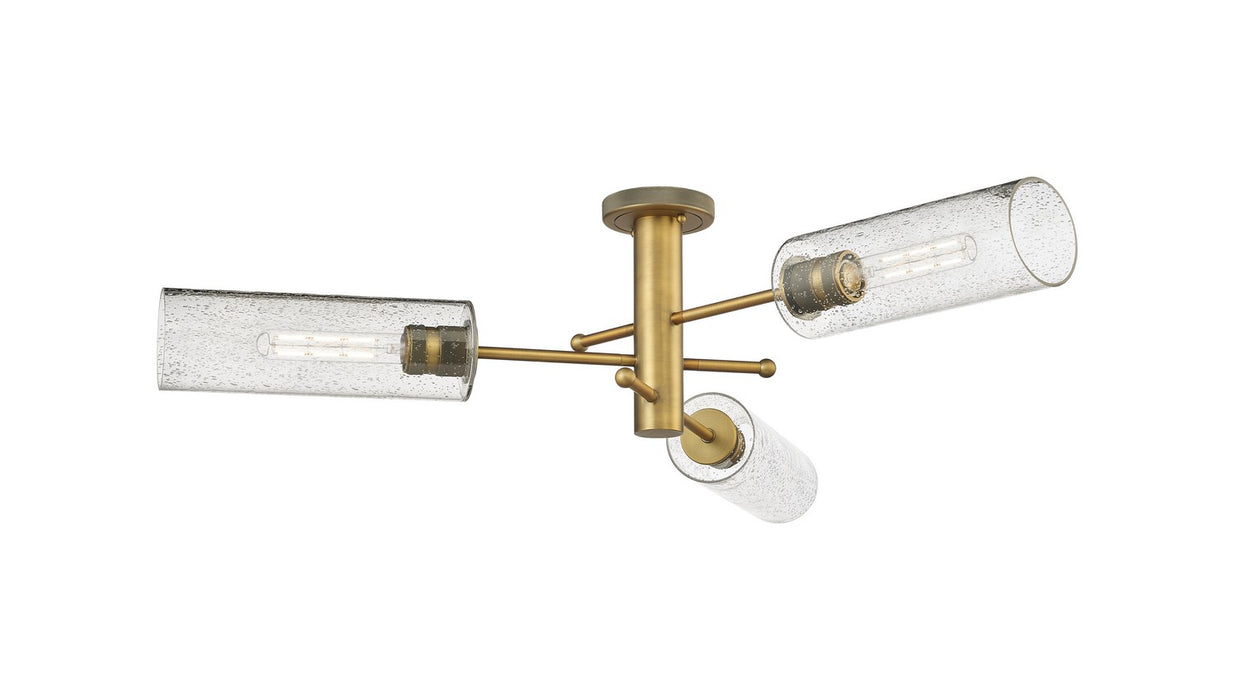 Innovations 434-3F-BB-G434-12SDY LED Flush Mount, Brushed Brass