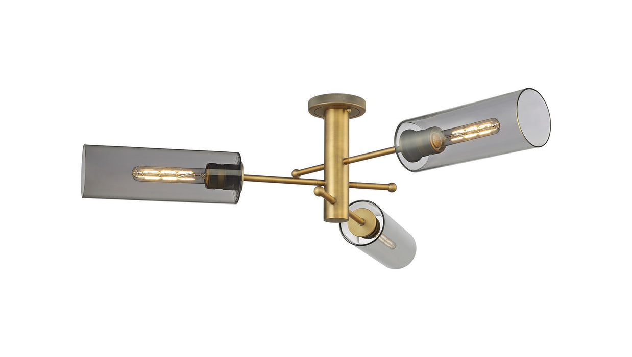 Innovations 434-3F-BB-G434-12SM LED Flush Mount, Brushed Brass