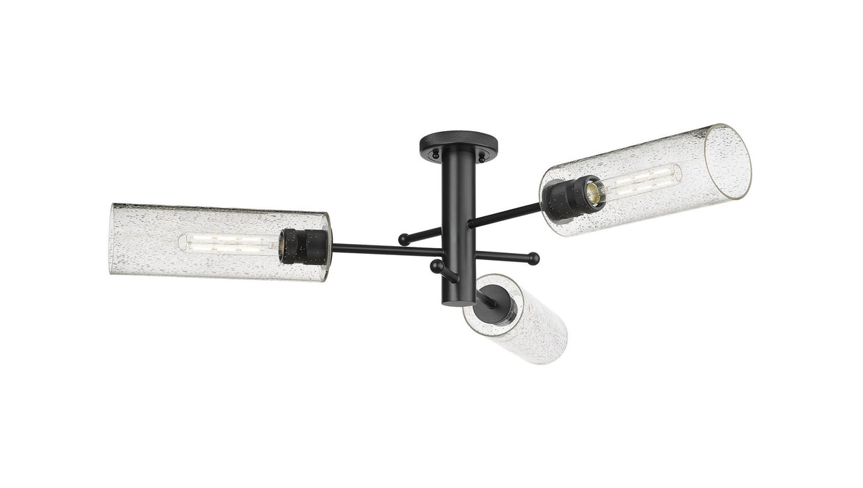 Innovations 434-3F-BK-G434-12SDY LED Flush Mount, Matte Black