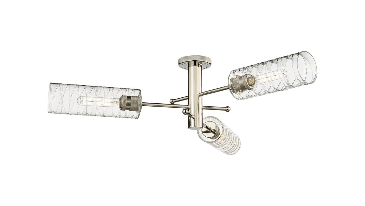 Innovations 434-3F-PN-G434-12DE LED Flush Mount, Polished Nickel