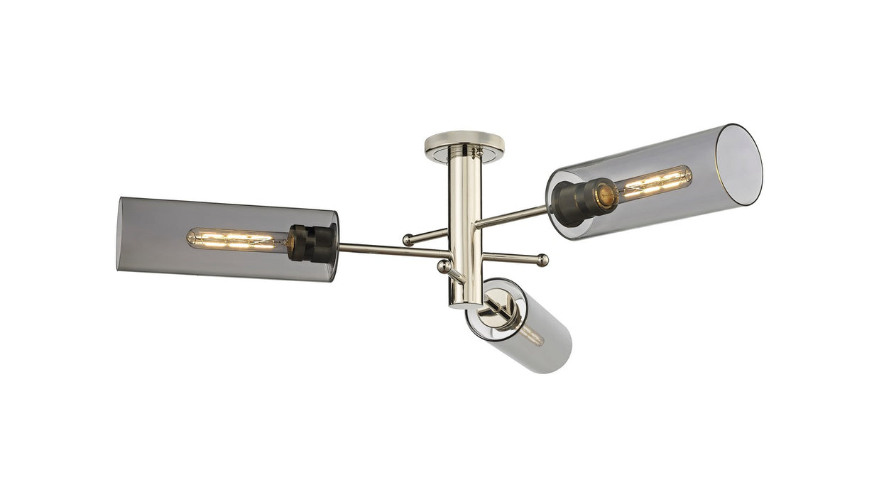 Innovations 434-3F-PN-G434-12SM LED Flush Mount, Polished Nickel