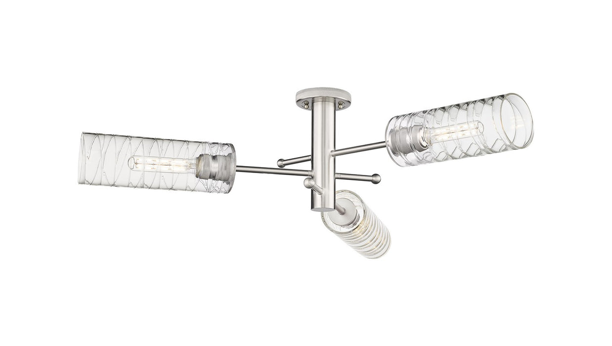 Innovations 434-3F-SN-G434-12DE LED Flush Mount, Satin Nickel