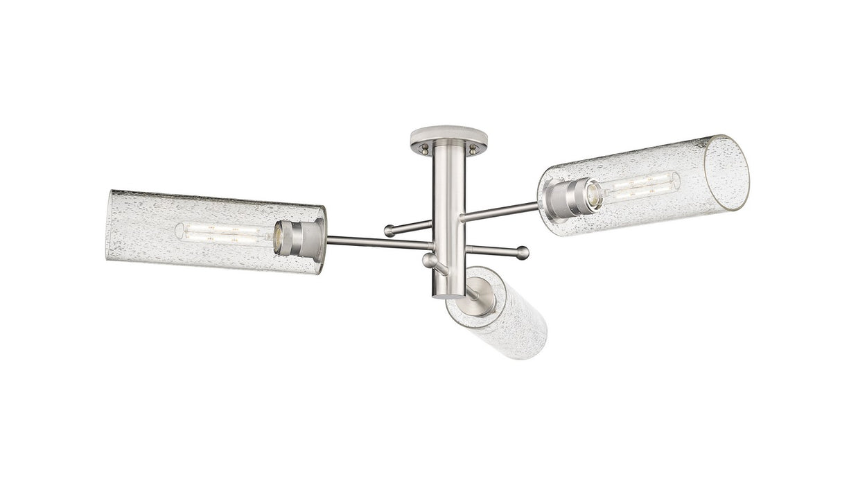 Innovations 434-3F-SN-G434-12SDY LED Flush Mount, Satin Nickel