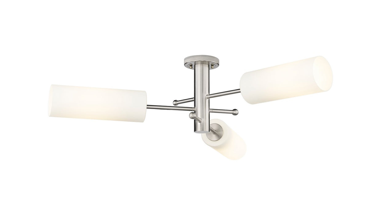 Innovations 434-3F-SN-G434-12WH LED Flush Mount, Satin Nickel