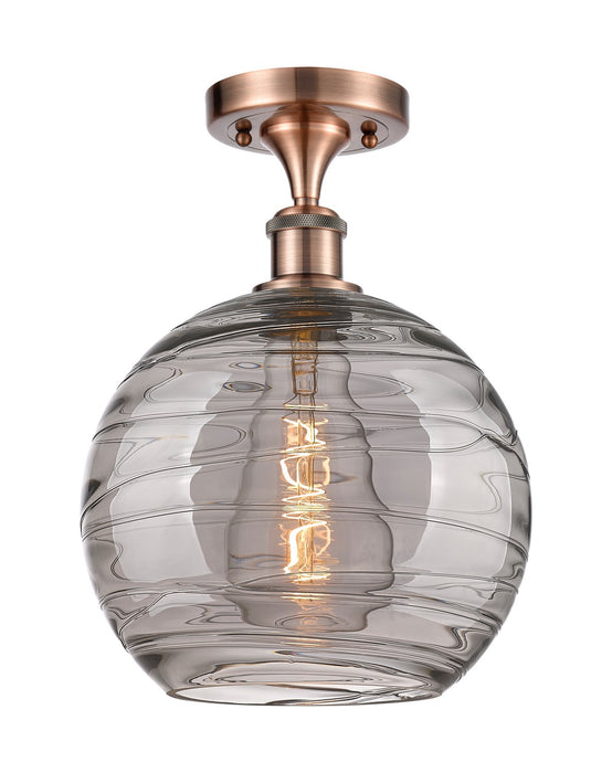 Innovations 516-1C-AC-G1213-10SM One Light Semi-Flush Mount, Antique Copper
